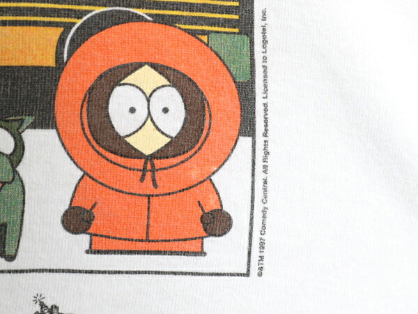 90s ★ サウスパーク キャラクター イラスト プリント Tシャツ メンズ L / 古着 オールド オフィシャル 当時物 アニメ ヘビーウェイト 白