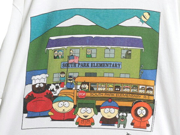 90s ★ サウスパーク キャラクター イラスト プリント Tシャツ メンズ L / 古着 オールド オフィシャル 当時物 アニメ ヘビーウェイト 白
