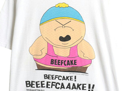 90s ★ サウスパーク キャラクター イラスト プリント Tシャツ メンズ L オールド 当時物 オフィシャル アニメ メッセージ グラフィック 白