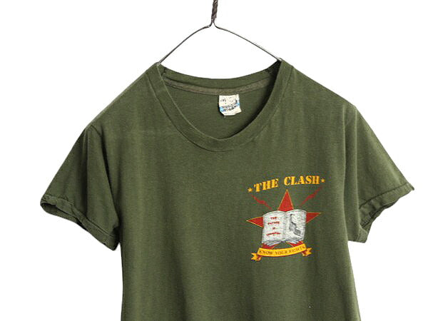 80s USA製 ★ クラッシュ ツアー プリント Tシャツ メンズ S 程 ヴィンテージ 当時物 オフィシャル バンド パンク ロック シングルステッチ
