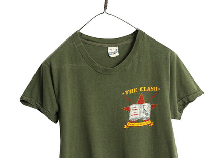 80s USA製 ★ クラッシュ ツアー プリント Tシャツ メンズ S 程 ヴィンテージ 当時物 オフィシャル バンド パンク ロック シングルステッチ