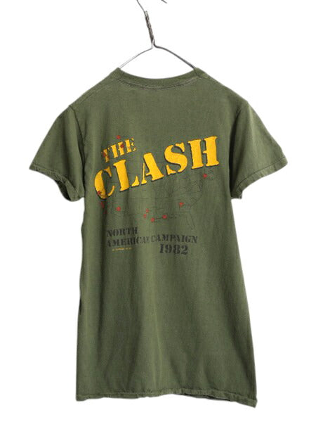 80s USA製 ★ クラッシュ ツアー プリント Tシャツ メンズ S 程 ヴィンテージ 当時物 オフィシャル バンド パンク ロック シングルステッチ