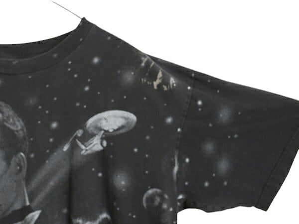 90s ★ スタートレック オールオーバー プリント Tシャツ メンズ XL / オフィシャル SF ムービー 当時物 キャラクター シングルステッチ 黒