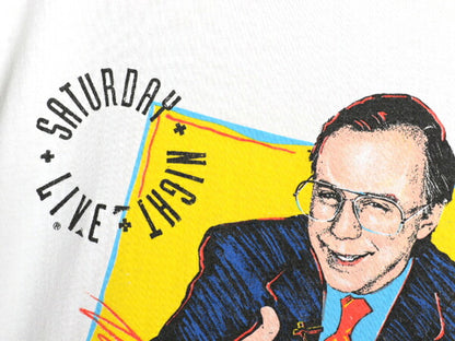 90s USA製 ★ ダナカーヴィ イラスト プリント Tシャツ メンズ M 古着 オールド 当時物 コメディ 俳優 キャラクター ジョーク TV アート 白