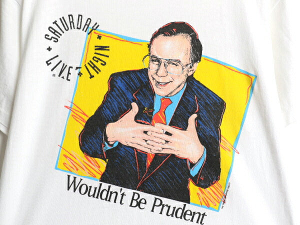 90s USA製 ★ ダナカーヴィ イラスト プリント Tシャツ メンズ M 古着 オールド 当時物 コメディ 俳優 キャラクター ジョーク TV アート 白