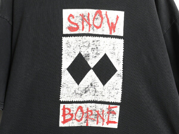 90s 00s ★ スキー メッセージ イラスト プリント Tシャツ メンズ XL / オールド アート グラフィック ストリート スポーツ スケーター 黒
