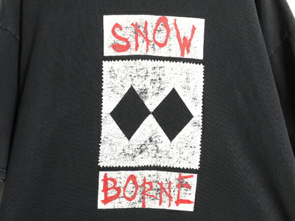 90s 00s ★ スキー メッセージ イラスト プリント Tシャツ メンズ XL / オールド アート グラフィック ストリート スポーツ スケーター 黒