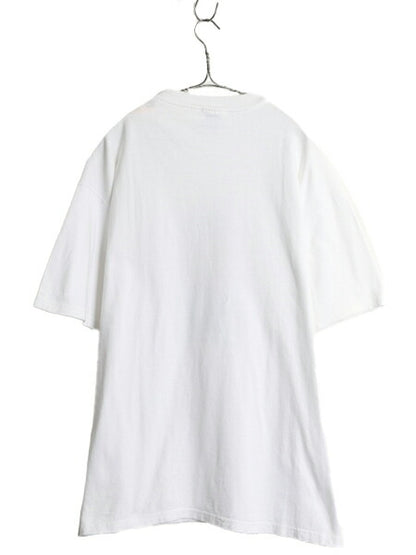90s ★ 車 メッセージ イラスト プリント Tシャツ メンズ XL / 古着 オールド 旧車 ジョーク グラフィック ヘビーウェイト 大きいサイズ 白