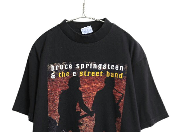 90s USA製 ★ ブルーススプリングスティーン ツアー イラスト プリント Tシャツ メンズ L オフィシャル 当時物 ロック バンド ALLSPORT 黒