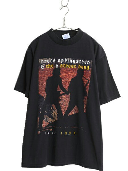 90s USA製 ★ ブルーススプリングスティーン ツアー イラスト プリント Tシャツ メンズ L オフィシャル 当時物 ロック バンド ALLSPORT 黒