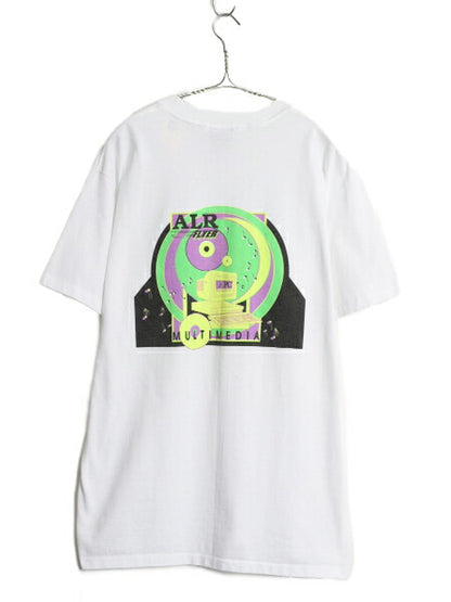 90s USA製 ★ 企業 アート イラスト プリント Tシャツ メンズ XL オールド グラフィック シングルステッチ コンピューター 大きいサイズ 白