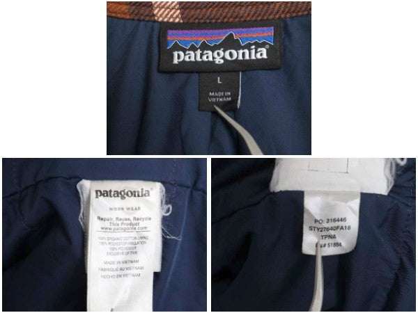 パタゴニア インサレーテッド フィヨルド フランネル シャツ ジャケット メンズ L / 18年製 ネルシャツ 中綿 キルティング ライナー付き