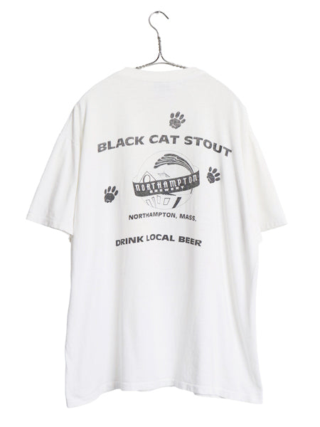 90s USA製 ネコ イラスト プリント Tシャツ メンズ XL オールド アート アニマル キャラクター ビール 企業 シングルステッチ 大きいサイズ