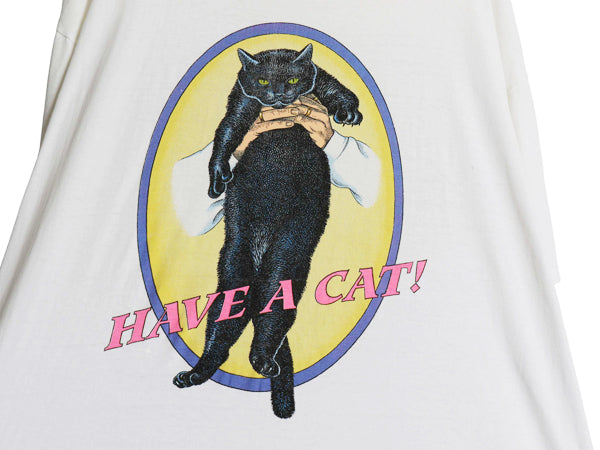 90s USA製 ネコ イラスト プリント Tシャツ メンズ XL オールド アート アニマル キャラクター ビール 企業 シングルステッチ 大きいサイズ