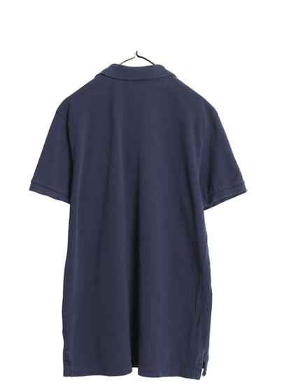 ラグビー ラルフローレン 鹿の子 半袖 ポロシャツ メンズ XL / ポロ 半袖シャツ ワンポイント スカル ラガーシャツ タイプ 大きいサイズ 紺