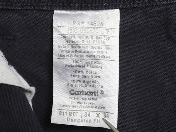 US企画 カーハート ウォッシュド ダック ペインター パンツ メンズ 34 34 / ワーク ストレート ヘビーウェイト ボトムス ネイビー ゆったり