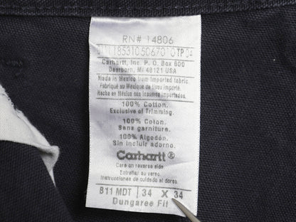 US企画 カーハート ウォッシュド ダック ペインター パンツ メンズ 34 34 / ワーク ストレート ヘビーウェイト ボトムス ネイビー ゆったり