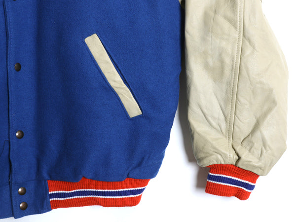 00s ナイキ ジャイアンツ 袖 本革 レザー ウール スタジャン メンズ XL / オールド NFL オフィシャル 中綿 スウッシュ アワード ジャケット