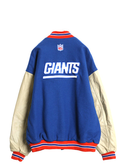 00s ナイキ ジャイアンツ 袖 本革 レザー ウール スタジャン メンズ XL / オールド NFL オフィシャル 中綿 スウッシュ アワード ジャケット