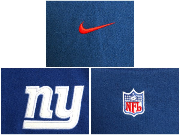 00s ナイキ ジャイアンツ 袖 本革 レザー ウール スタジャン メンズ XL / オールド NFL オフィシャル 中綿 スウッシュ アワード ジャケット