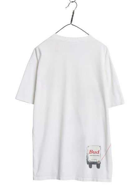 90s USA製 ★ バドワイザー カエル イラスト プリント Tシャツ メンズ XL / 古着 オールド グラフィック ビール 企業物 当時物 アニマル 白
