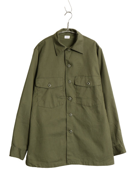 デッドストック 80s 米軍実物 US ARMY ユーティリティ シャツ M 程 新品 87年製 ヴィンテージ ミリタリー 軍物 OG507 長袖シャツ ボックス