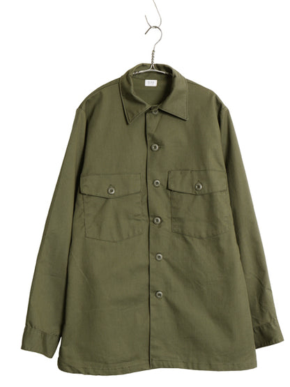 デッドストック 80s 米軍実物 US ARMY ユーティリティ シャツ M 程 新品 87年製 ヴィンテージ ミリタリー 軍物 OG507 長袖シャツ ボックス