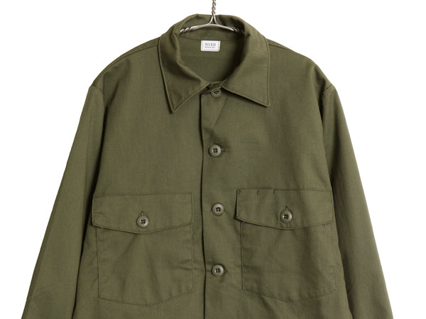 デッドストック 80s 米軍実物 US ARMY ユーティリティ シャツ M 程 新品 87年製 ヴィンテージ ミリタリー 軍物 OG507 長袖シャツ ボックス