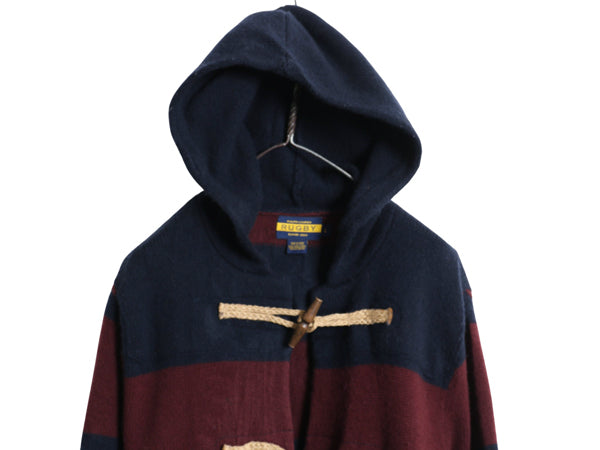 ラグビー ラルフローレン ウール ニット ダッフル コート メンズ L / ポロ ハーフコート ジャケット パーカー セーター ボーダー ツートン