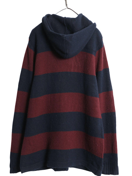 ラグビー ラルフローレン ウール ニット ダッフル コート メンズ L / ポロ ハーフコート ジャケット パーカー セーター ボーダー ツートン