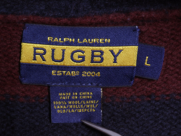 ラグビー ラルフローレン ウール ニット ダッフル コート メンズ L / ポロ ハーフコート ジャケット パーカー セーター ボーダー ツートン