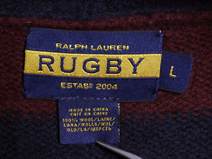 ラグビー ラルフローレン ウール ニット ダッフル コート メンズ L / ポロ ハーフコート ジャケット パーカー セーター ボーダー ツートン