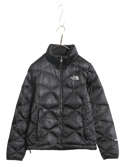 US企画 ノースフェイス ナイロン ダウン ジャケット レディース S / アウトドア 550 フィル フルジップ キルティング パッカブル ブラック
