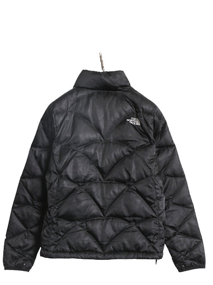 US企画 ノースフェイス ナイロン ダウン ジャケット レディース S / アウトドア 550 フィル フルジップ キルティング パッカブル ブラック