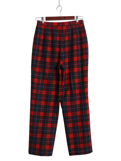 70s 80s USA製 ペンドルトン チェック ウール スラックス パンツ レディース S 程 古着 ヴィンテージ ノータック ストレート ライナー付き