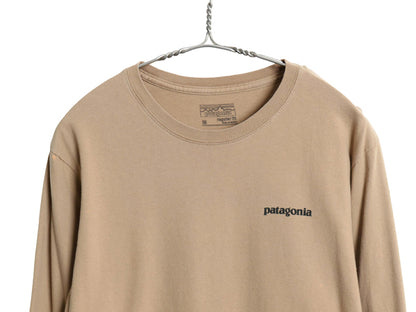 パタゴニア 両面 プリント 長袖 Tシャツ メンズ M 17年製 アウトドア ロンT フィッツロイ トラウト オーガニック コットン カットソー 茶