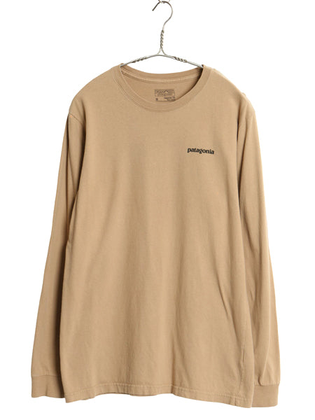 パタゴニア 両面 プリント 長袖 Tシャツ メンズ M 17年製 アウトドア ロンT フィッツロイ トラウト オーガニック コットン カットソー 茶