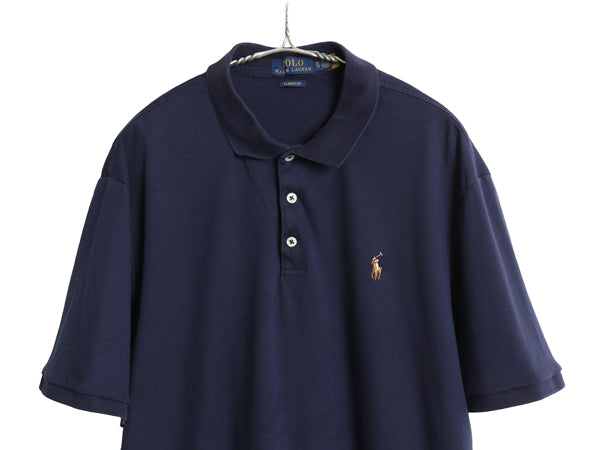 ポロ ラルフローレン  半袖 ポロシャツ メンズ XL 半袖シャツ ワンポイント スムース コットン ストレッチ シンプル ボックス 大きいサイズ