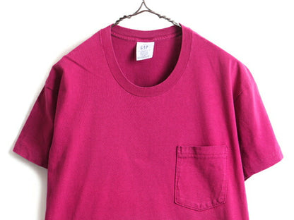 90s USA製 希少サイズ S ■ GAP オールド ギャップ ポケット付き 半袖 Tシャツ ( メンズ ) 古着 90年代 旧タグ 無地T ポケT 片ポケ 耳付き