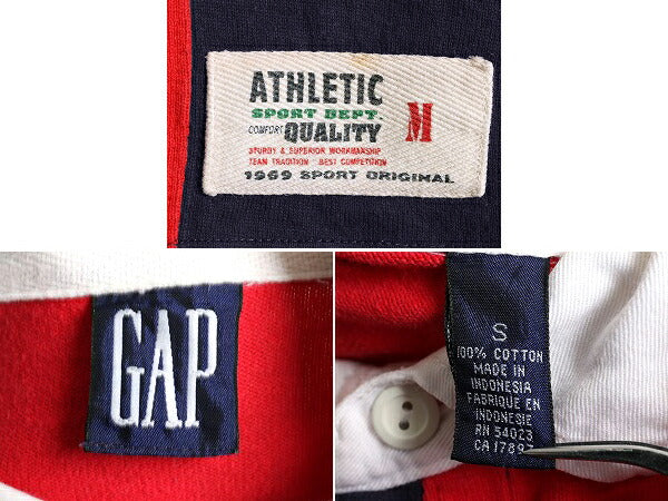 90s ■ OLD GAP クレイジー 長袖 ラガー シャツ メンズ S / 古着 90年代 オールド ギャップ ラグビーシャツ ストライプ ビッグシルエット