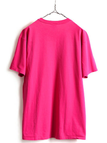 レアカラー 90s USA製 オールド ■ ラッセル 無地 ポケット付き 半袖 Tシャツ ( メンズ レディース L ) 90年代  RUSSEL ポケT 無地T ピンク