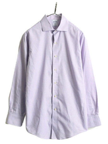 ■ ブルックスブラザーズ チェック 長袖 シャツ メンズ M 程/ BROOKS BROTHERS 346 長袖シャツ ビジネス ノーアイロン ワイシャツ スリム
