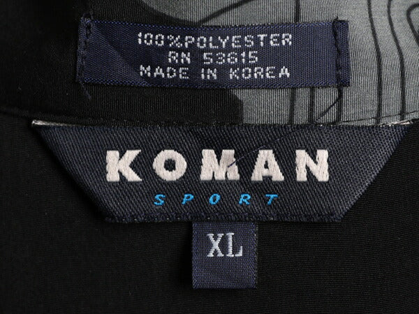 90s 大きいサイズ XL ■ KOMAN オールド カー 総柄 オープンカラー 半袖 シャツ メンズ / 開襟 チカーノ ハワイアン アロハ 黒 ブラック 車