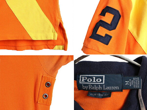 ■ ポロ ラルフローレン 鹿の子 半袖 ポロシャツ メンズ M / 古着 POLO ラガーシャツ ラグビーシャツ タイプ 半袖シャツ カスタムフィット