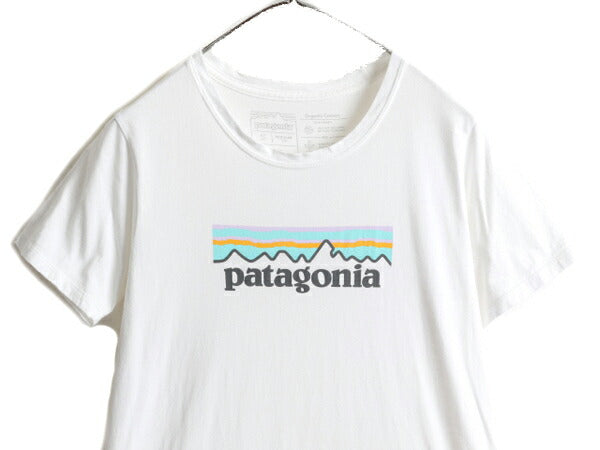18年製 ■ パタゴニア プリント 半袖 Tシャツ レディース S 古着 Patagonia アウトドア オーガニック コットン P-6 フィッツロイ パステル
