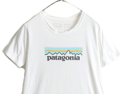 18年製 ■ パタゴニア プリント 半袖 Tシャツ レディース S 古着 Patagonia アウトドア オーガニック コットン P-6 フィッツロイ パステル