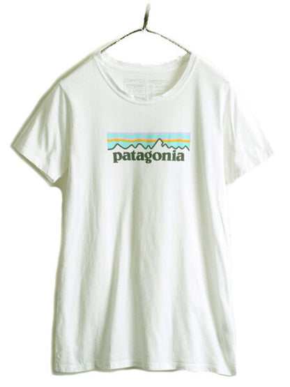 18年製 ■ パタゴニア プリント 半袖 Tシャツ レディース S 古着 Patagonia アウトドア オーガニック コットン P-6 フィッツロイ パステル
