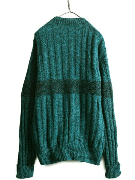 80s ST JOHN'S BAY ヘンリーネック デザイン ニット セーター メンズ L / セントジョンズベイ ヴィンテージ  JCペニー ケーブル JCPenney