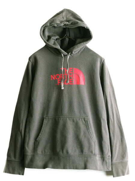 ノースフェイス プリント スウェット フード パーカー レディース L アウトドア The North Face トレーナー プルオーバー 灰 裏起毛 グレー