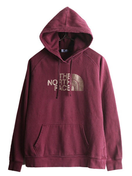 ノースフェイス プリント スウェット フード パーカー レディース M 古着 アウトドア The North Face トレーナー プルオーバー 裏起毛 薄手